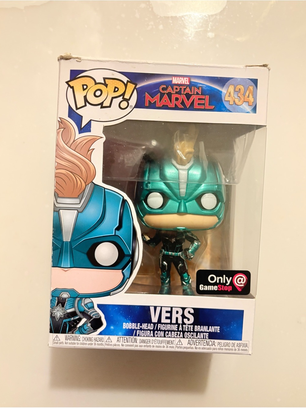 Funko POP! Captain Marvel Metallic Teal & Gold Vinyl Figure (GameStop Exclusive)